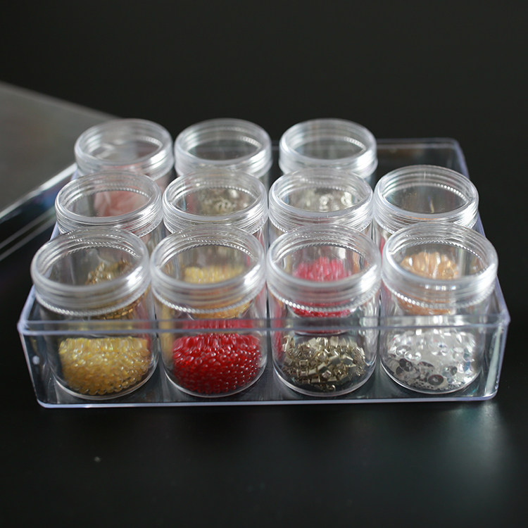 12 round bottle plus outer box storage box Peripheral diameter 16.5*12.5CM bead storage box embroidery good helper