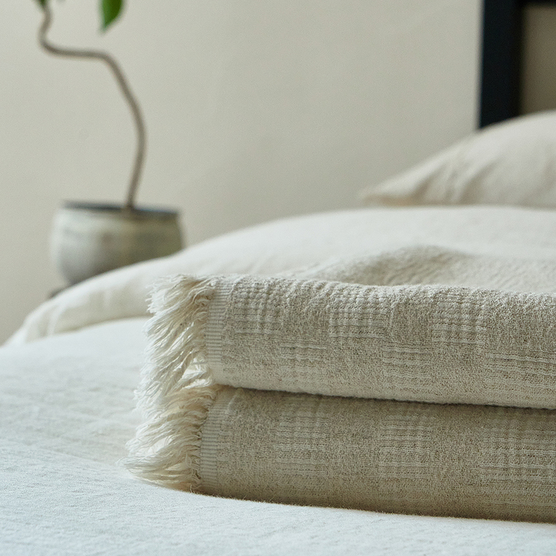 Southern French Holiday Cotton and Linen Towel Blanket, Linen Fabric Office Nap Blanket, Blanket, Towel Quilt, Suitable for All Seasons