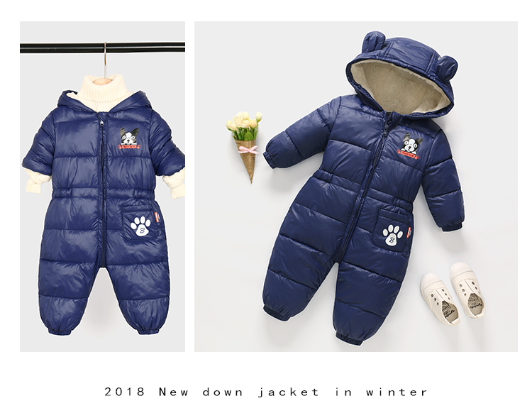 Mùa đông trẻ em bé leo trèo quần áo dày bé trai và bé gái ra khỏi ôm phù hợp xuống quần cotton cotton jumpsuit quần áo đồ ngủ trẻ em