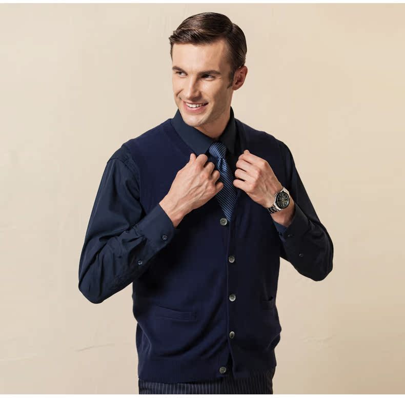 Boyg cashmere vest cardigan nam áo len cashmere len nam v-cổ đan áo vest nam body