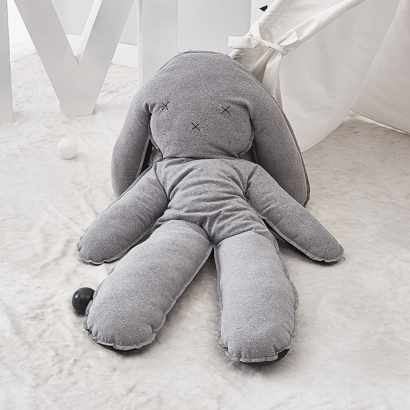 INS Wind Oversized Rabbit Hugging Grey Accompanied Sleeping Doll Hair Suede Toy Appeasement Doll To Hold Sleeping Paparazzi 150 Photo
