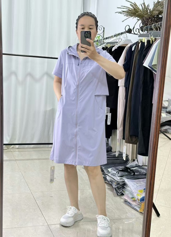 Jinyinqi 19733 Hooded Quick-Dry Dress 2026 Summer New Fashion Versatile Slimming Comfortable Skin-Friendly Women's Dress