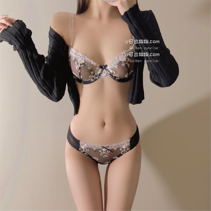 Victoria Marisa French Ultra-Thin Transparent Sexy Lace Large Bust Minimizing Lingerie Set Summer Bra