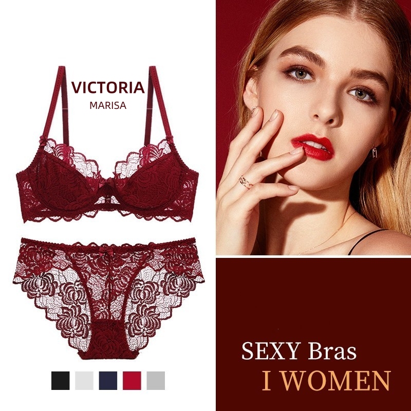 Victoria Marisa Lace Bra, Thin, Sexy, Pure Desire Lingerie for Women with Large Busts, Bride, Wedding, Zodiac Year, Red