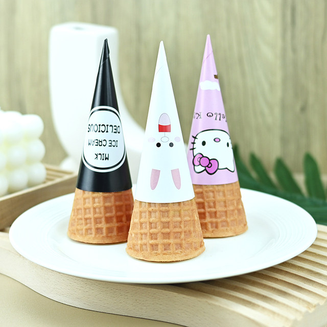 Original ice cream thickened cone waffle crispy cone handmade DIY cake decoration ice cream egg tray 40 pieces