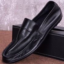 Sloth Shoes Genuine Leather Fall Breathable Mens Youth Casual Shoes Soft Bottom Soft Leather Head Layer Bull Leather Shoes A foot pedal Driving shoes