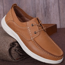 Men Shoes Business Casual Shoes Subsoft Bottom Soft Face Lacing Shoes Headlayer Bull Leather Han Version 2022 New Mens Leather Shoes