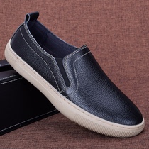 Foreign trade 2022 new mens shoes genuine leather One foot pedal driving Europe Tide Men Shoes Casual Shoes Mens Foot Lefu Shoes