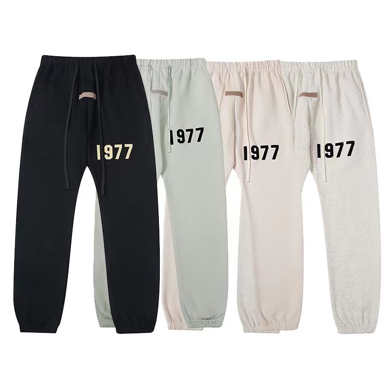 Fog Essentials Flocked 1977 Pants High Street Loose Casual Sports Autumn Winter Jogger Sweatpants for Men