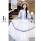 Summer new model-Western style appliqué denim vest doll collar dress suit 816123