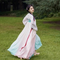 Yuyue Division Clothing Bureau original Hanfu (warm flowers)gradient printing chest shirt skirt embroidery