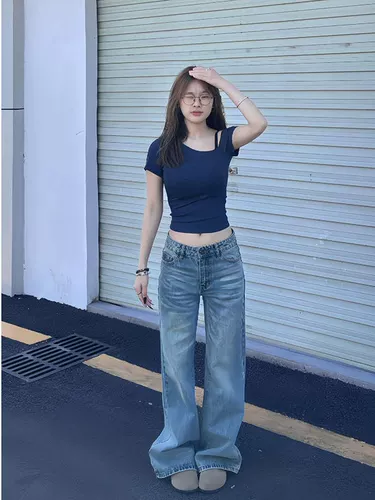 Военно-морская футболка, США, короткий рукав, по фигуре, в обтяжку