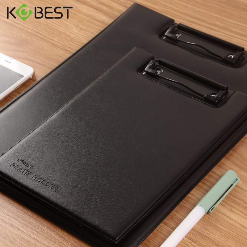 Leather folder board a4 multi-functional high-end office business writing pad writing board clip A5 contract folder customization