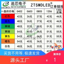Order link SMD LED 0402 0603 0805 1206 red yellow blue green orange and white light emitting diode