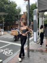 Today on] high waist Supper body drawing rope Pituality Sensation Conspicuant West Pants Microra Casual Long Pants Lashen Proportions