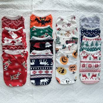 Summer christmas style thin vest for pet dogs and cats