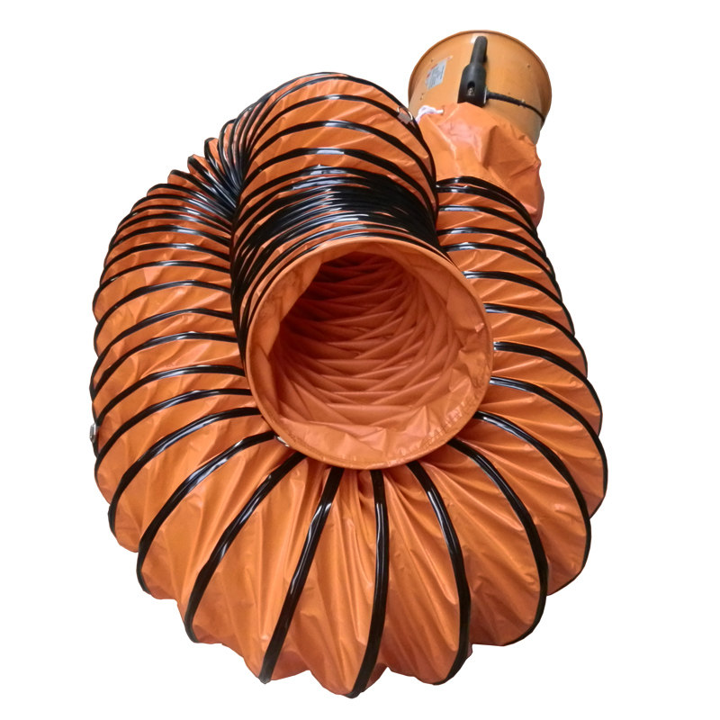 Ventilation Duct Pvc Plastic Canvas Nylon Telescopic Fire-Resistant High-Temperature Resistant Yellow Exhaust Fume Spiral Hose