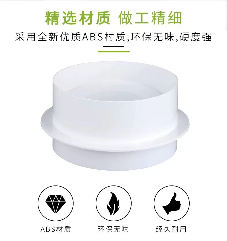 Check Valve for Public Exhaust Duct, Anti-Odor Valve, Outlet One-Way Check Valve, Range Hood Duct Abs Check Valve