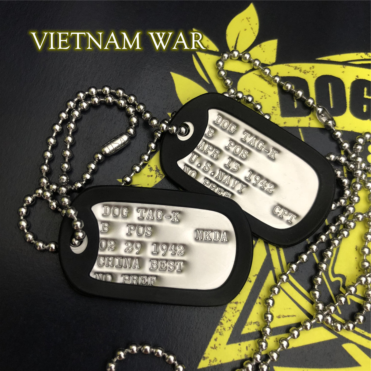 US original imported stamping US military identity card gravure military brand stainless steel dog brand nameplate soldier customization