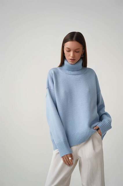 New Autumn and Winter Comfortable, Loose and Versatile Turtleneck Sweater