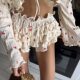 European and American Style New Fashion Printed Long-Sleeved Top and Shorts Set
