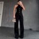 New European and American fashionable neck hanging vest and pants set Neck hanging vest and pants set