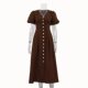 European and American Style Fashionable and Sexy V-Neck Bubble Sleeve Slim Dress V-Neck Bubble Sleeve Dress