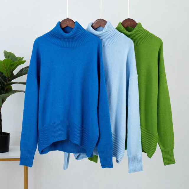 New Autumn and Winter Comfortable, Loose and Versatile Turtleneck Sweater