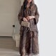New Middle Eastern Printed Robe and Headscarf Set