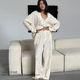European and American new fashion loose casual long-sleeved tops and trousers home wear set Top and pants set