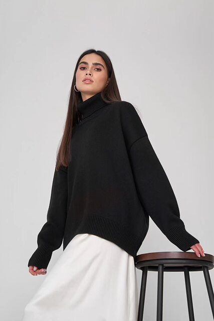 New Autumn and Winter Comfortable, Loose and Versatile Turtleneck Sweater