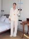 European and American New Fashion Long-Sleeved Suit Jacket Wide-Leg Pants Set