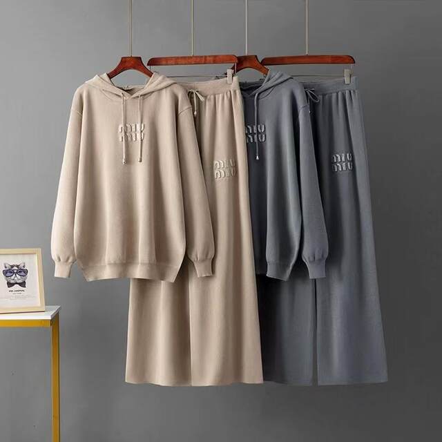 European and American New Style Rhinestone Letter Hooded Sweater and Pants Set