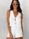 European and American Style Fashion Bubble Crepe Lace-Up Vest and Shorts Set