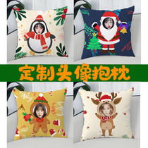 Santa Claus Customized Pillow Portrait Photo Plush Pillow New Year Festival Sofa Cushion Creative Gift Practical