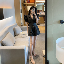 High Waist Display Slim Temperament Van Tooling Conjoined Pants Broadlegged Shorts Summer New Fashion Little Guy Dress Pants
