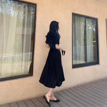 Herbenfa-style vintage lukewarm wines students v collar dress and dress women Summer chic temperament Slim Skirt Super Fairy