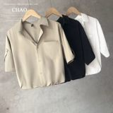 Белая летняя трендовая тонкая шелковая рубашка для отдыха, изысканный стиль, оверсайз