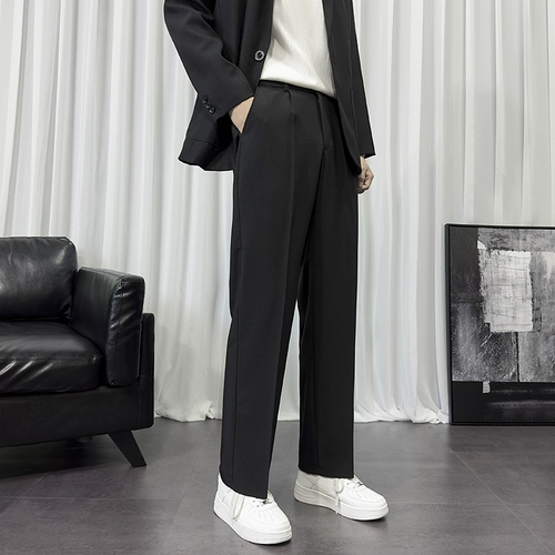 Костюм, штаны, свободный прямой крой, в корейском стиле