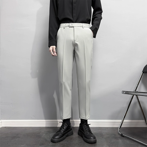 Летние шелковые тонкие штаны, мужской костюм для отдыха, свободный прямой крой