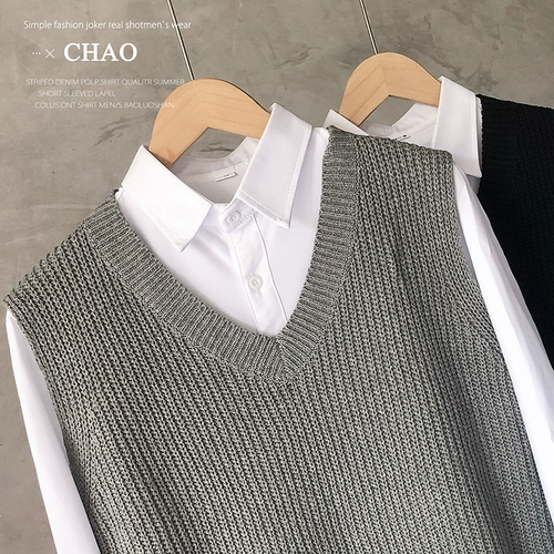 Демисезонный свитер без рукавов, приятный телу трикотажный жилет, свободный крой