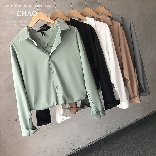 Осенний лонгслив, трендовая брендовая кофейная рубашка для отдыха, изысканный стиль