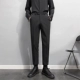 K91 Черные укороченные брюки Обычная модель
