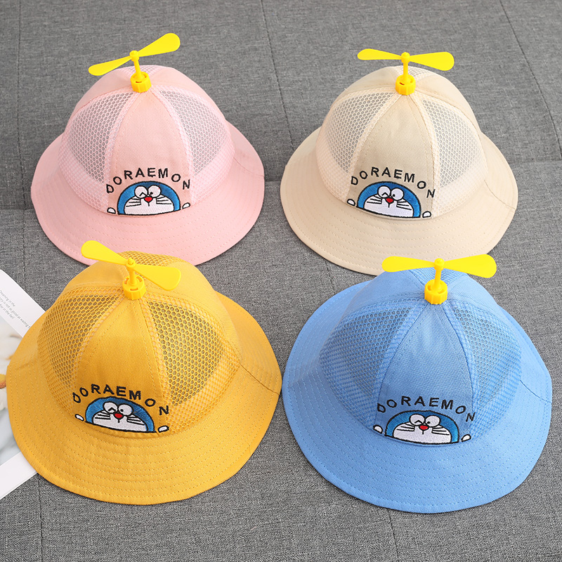 Children's bamboo dragonfly fisherman hat summer thin section baby cap Korean version windmill baby basin hat men and women sun visor