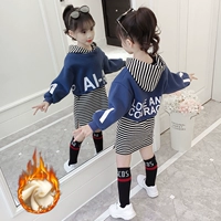 Bộ đồ bé gái mùa thu và nhung 2018 mới dành cho trẻ em áo len mùa thu và mẫu mùa đông chạm đáy áo hai bộ gas nước ngoài phiên bản Hàn Quốc thời trang bé gái