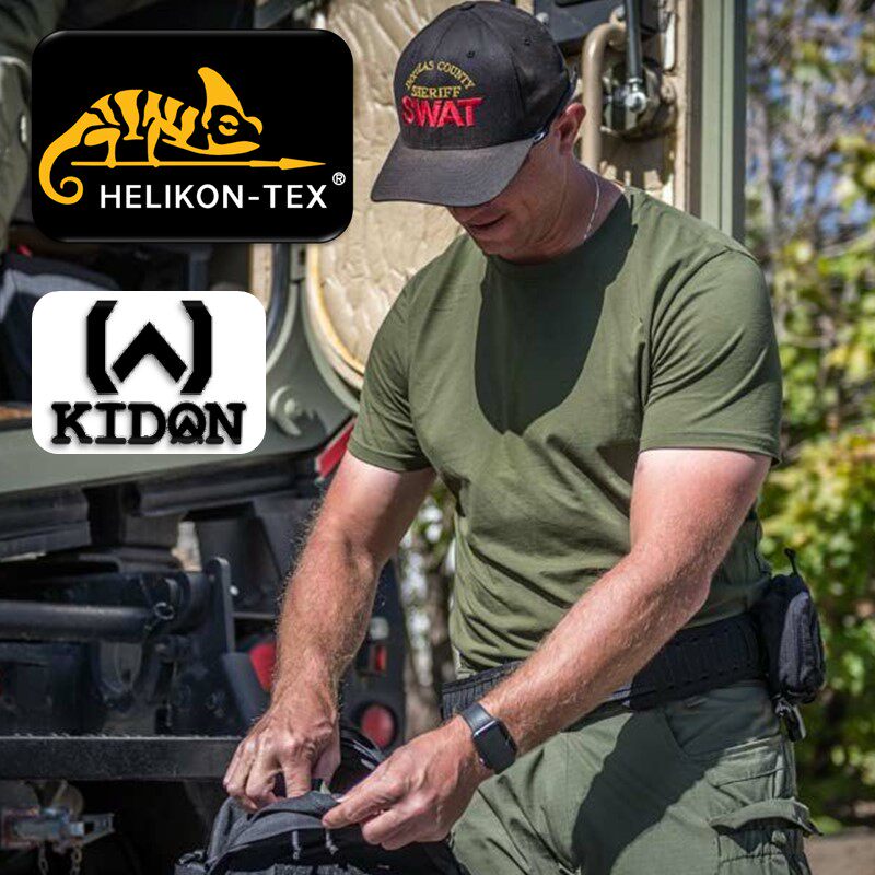 KIDON HELIKON American cotton T-shirt physical training leisure outdoor short-sleeved round neck barrel T