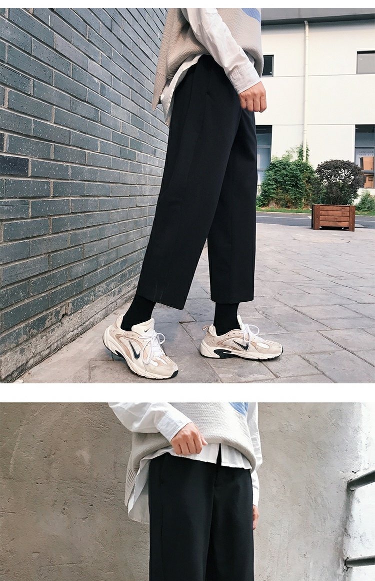 仔 艺 2018 mùa thu mới xu hướng lỏng lẻo quần âu nam phiên bản Hàn Quốc của quần chín thẳng hoang dã shop quần jean nam
