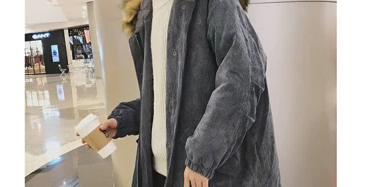 Aberdeen văn học nam mùa đông lông cổ áo rộng đệm lót sinh viên Hàn Quốc xu hướng quần áo cotton đôi áo khoác hoang dã áo khoác gió nam