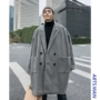 仔 艺 2018 Áo len dài mùa đông 2018 phiên bản Hàn Quốc của xu hướng áo len rộng hàng đầu áo khoác da nam