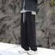 @澳门 literary men’s gray drawstring sweatpants men’s spring and autumn sports pants Japanese loose boys’ straight casual pants